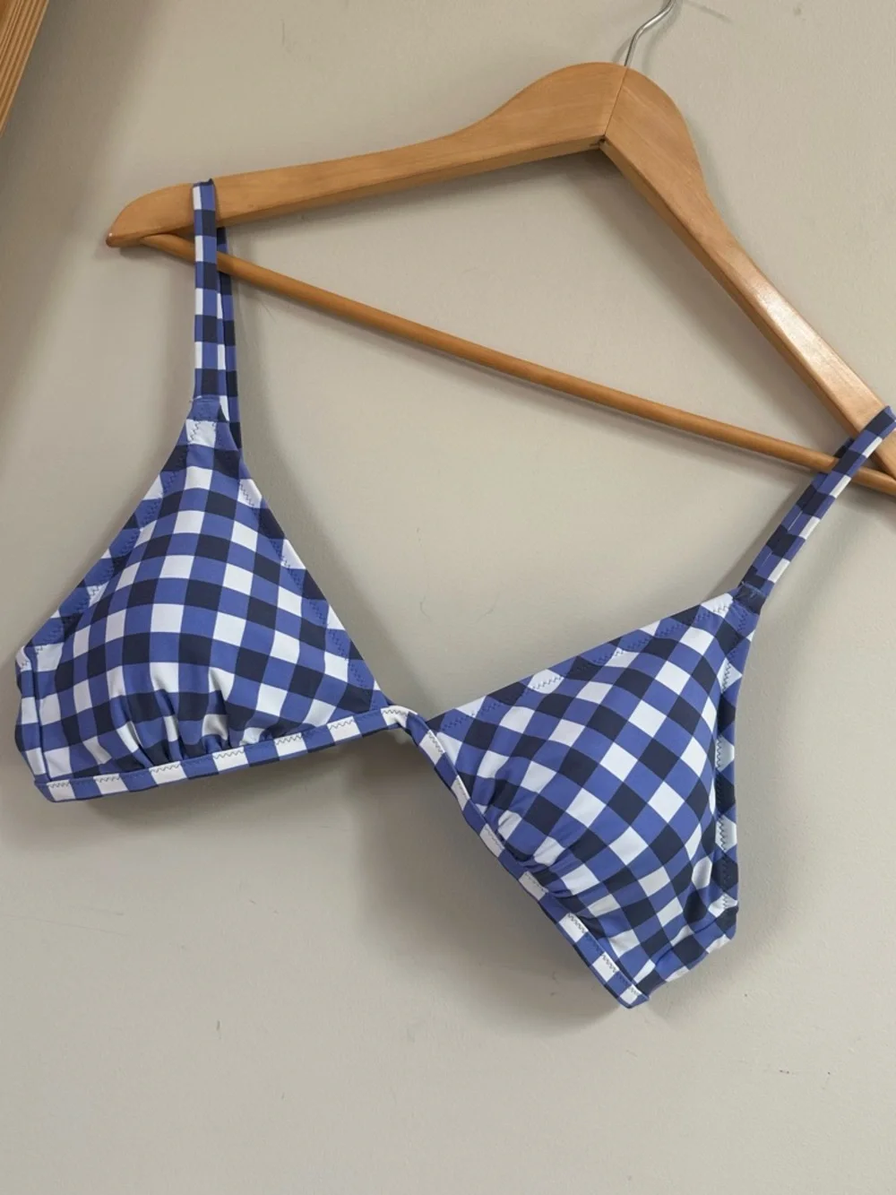 🆕 Aerie Gingham Triangle Bikini Top - Picture 2 of 5
